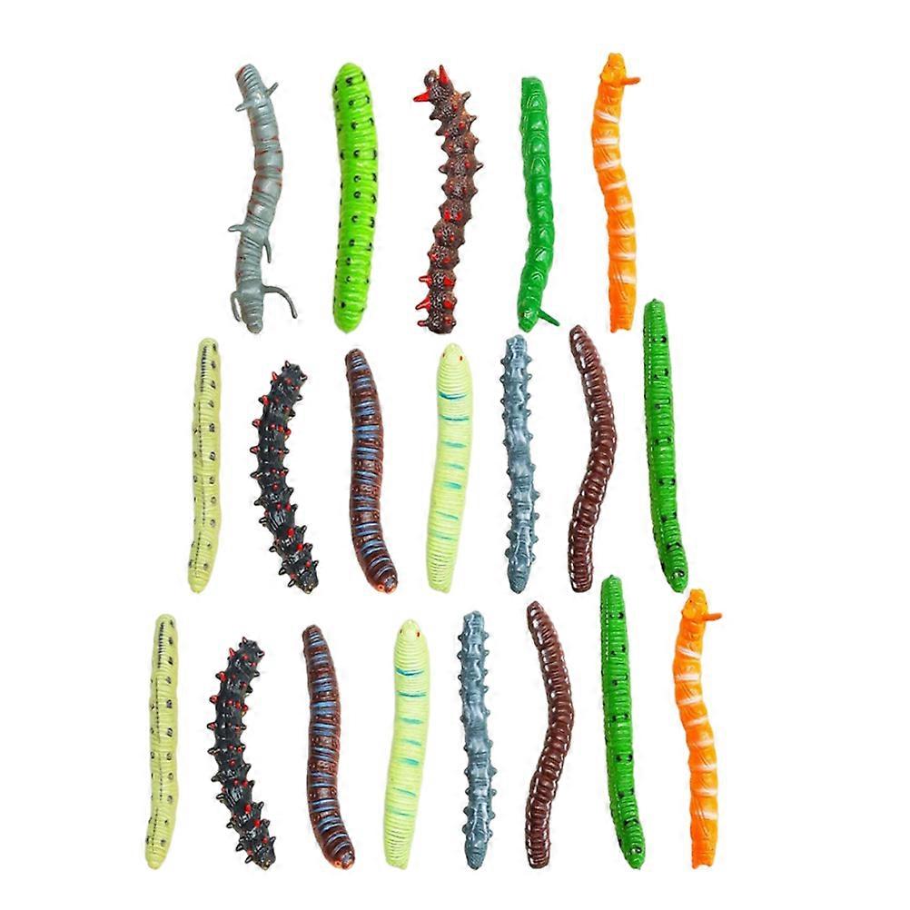 Simulation Caterpillar Toy Insect Model for Educational Play 20Pcs Set