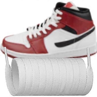 Snørebånd til Air Jordan 1/2/3/4/5/6/7/8 Udskiftning Flade Polyester Snørebånd Sneaker Sko Hvid 65inch