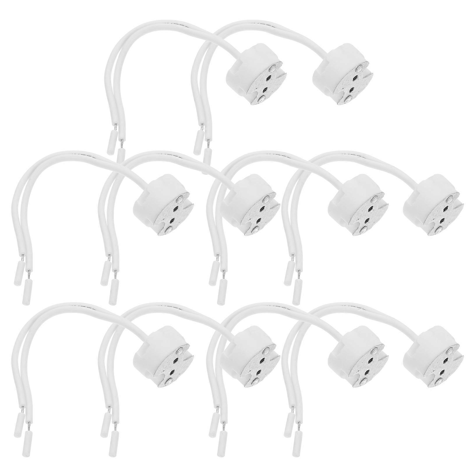 Ceramic Lamp Holder Adapter for Lamp Use 10Pcs Durable Silver Socket
