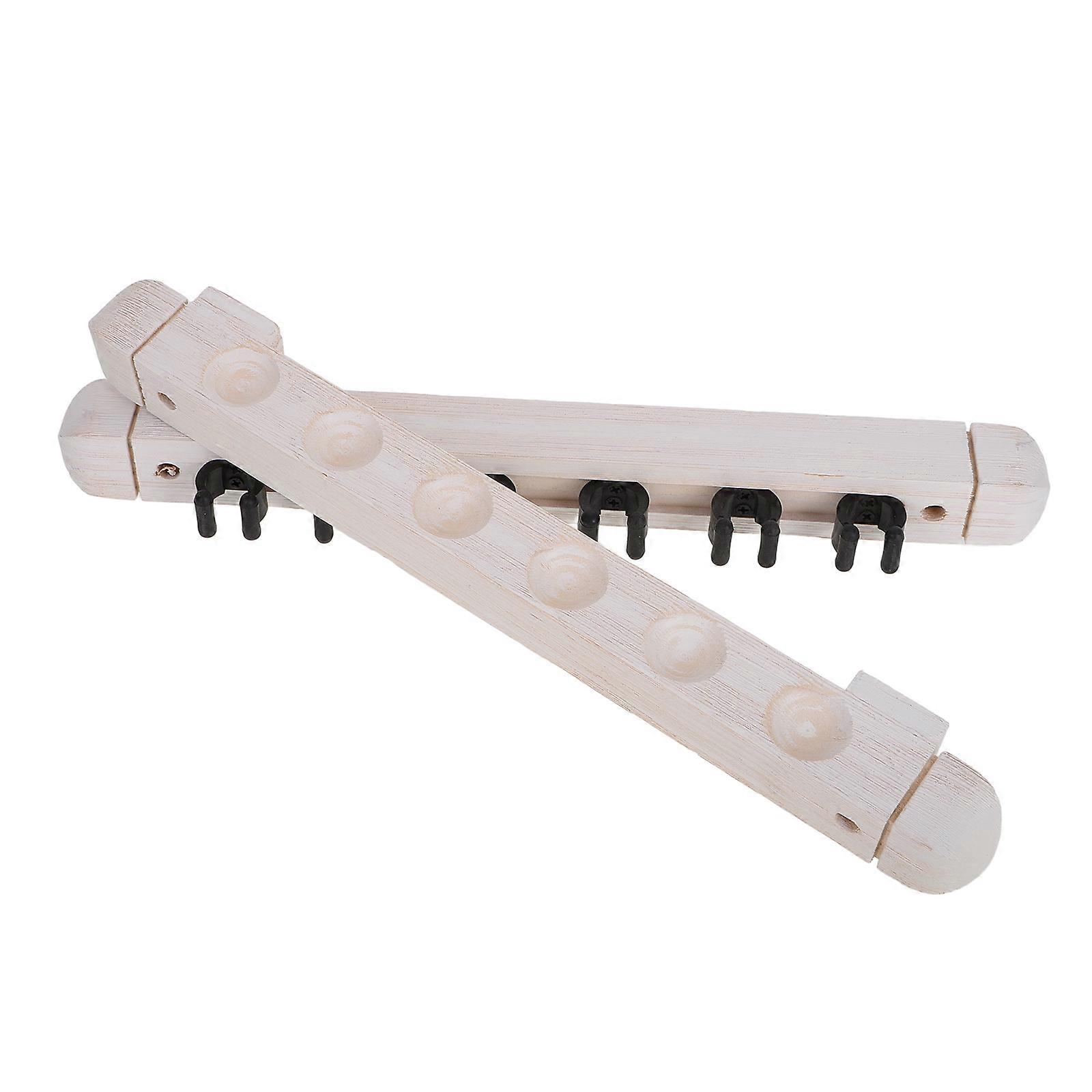Solid Wood Pool Cue Rack Wall Mounted for 2Sets Billiard Cue Holder Accessory