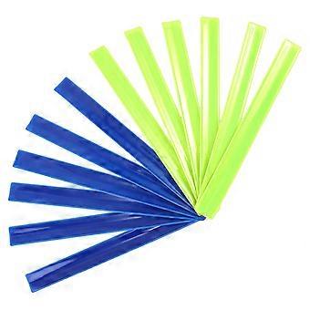 Reflective Slap Bracelets for Sport 12Pcs Luminous Wristband Snap Bands for Adults