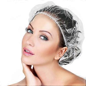 100 Stück Einweg-Duschhauben, wasserdichte, dicke, elastische Badehaube, Haarhauben kompatibel mit Damen Spa Zuhause_