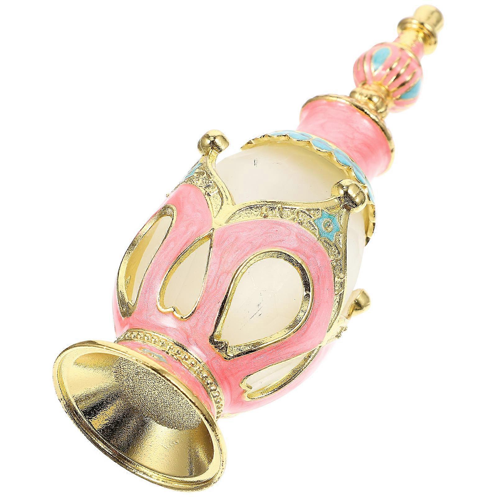Middle Eastern Empty Perfume Bottle in Pink for Storage Use