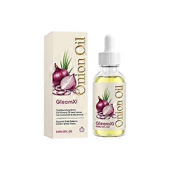 Olio per capelli alla cipolla 60 ml, miscela naturale con cocco, mandorla, jojoba e rosmarino, olio nutriente per il cuoio capelluto per capelli diradati, cura quotidiana per idratare e rinforzare.