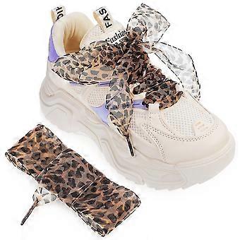 2 stks luipaard schoen veters brede schoenveters vervanging dunne platte schoenveters patroon schoenveters schoen decors