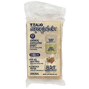 T. Taio, Mydło w kostce z gąbką w środku, owsiane, 4,2 uncji (120 g), opakowanie 4 szt.
