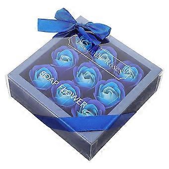 Geschenkbox für Seife mit blauer Rose zur Dekoration, 1 Box, romantische Blumenseife