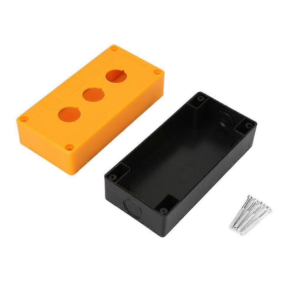 BX3 22mm Three Hole Push Button Switch Control Protective Box Case Waterproof (Yellow)