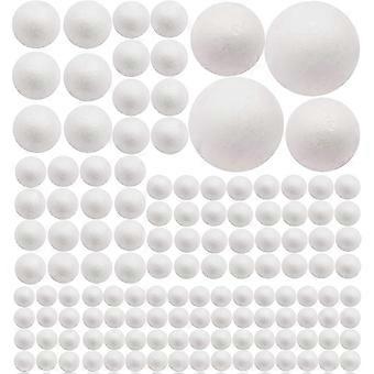 130 Pack Craft skumkugler, 7 størrelser inklusive 1-4 tommer, polystyren glatte runde bolde, skumkugler F