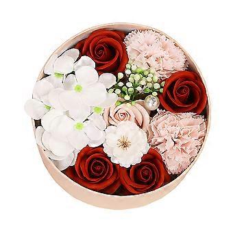 Round Gift Box Unique Soap Flower Small Round Box for Decoration Use 1Pcs Red