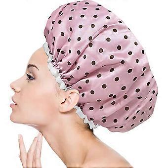 Shower Cap, Elastic Bathing Cap, Reusable Hat with Elastic Bands for Women and Girls, Shower, Spa, Salon