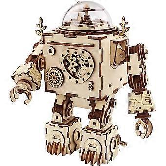 3D Wooden Puzzle for Adults & Teenagers ?Robot Music Box Brain Teaser Building Kit with Working Music Box ?Awesome 3D Jigsaw Gift for Men, Women and K