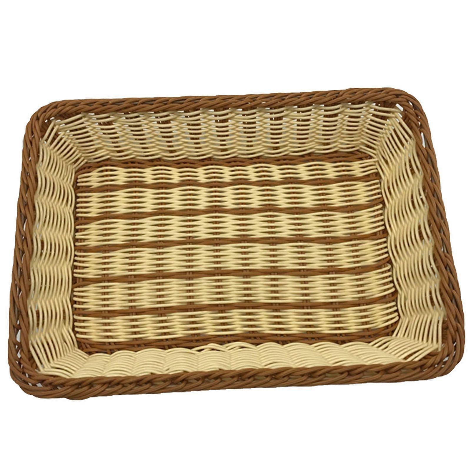 Storage Basket Durable Keep Tidy Lightweight Counter Tabletop Rectangular Woven Tray Home Decor