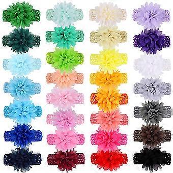 30pcs Baby Girls Headbands Chiffon Flower Soft Stretchy Hair Band Hair Accessories for Baby Girls Newborns Infants Toddlers and Kids