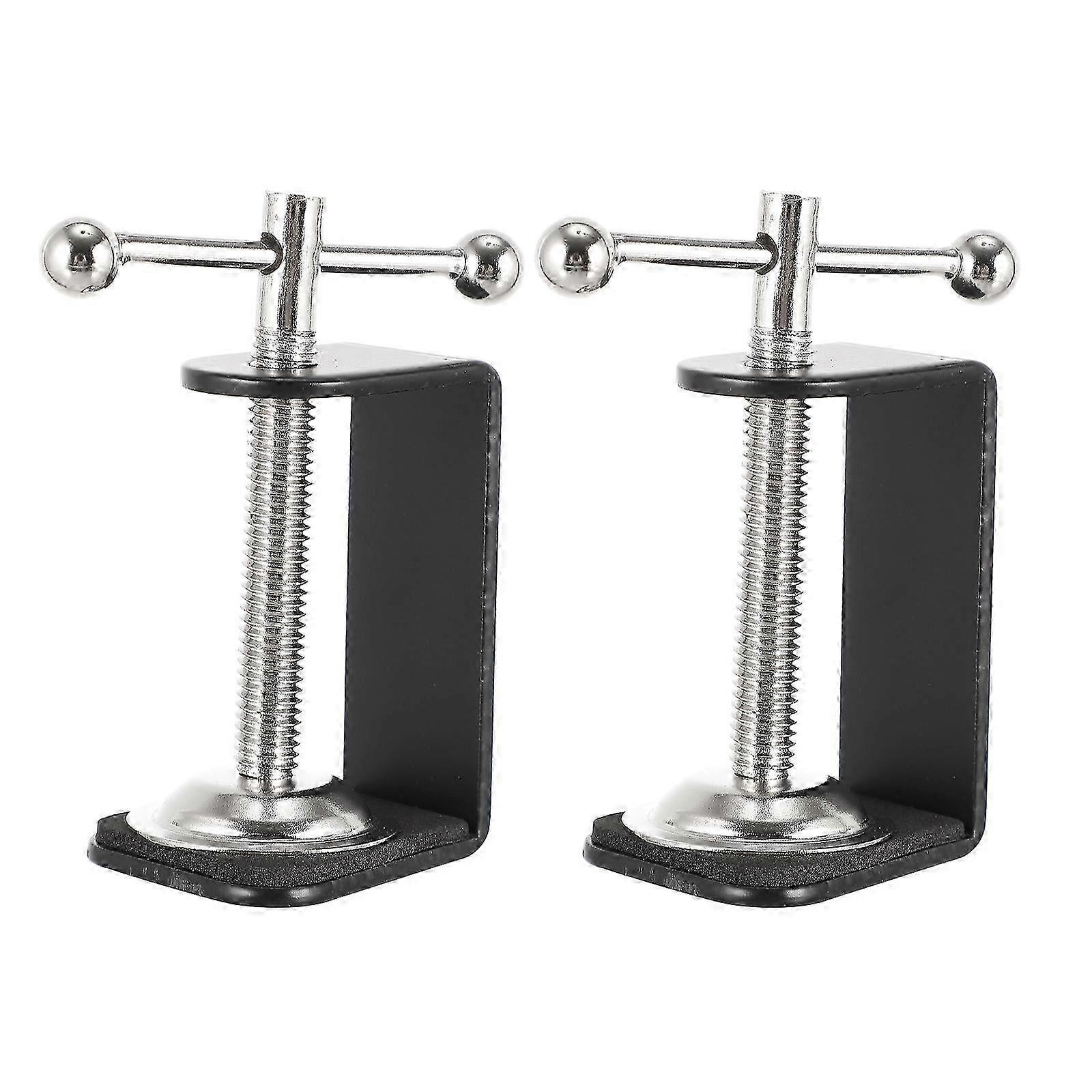 2Pcs C-shape Desk Table Mount Clamps Practical Desk Clamps Retaining Clips