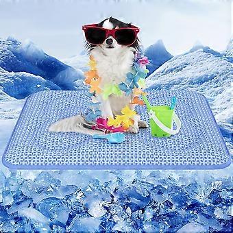Cooling Pet Mat with Arc-Chill PCM Fabric, Checkered Durable Polyester, Portable Ice Pad for Small Dogs and Cats, Hawaiian Theme