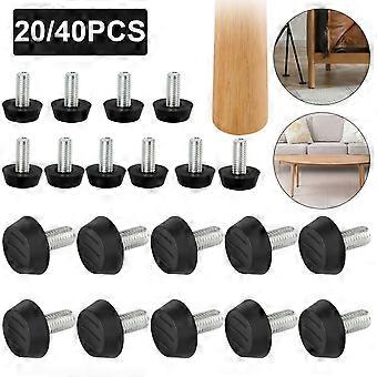 M8 Adjustable Table Chair Leveling Glide Feet - Smooth Base, Sound Insulation, Floor Protection, Pack of 20/40