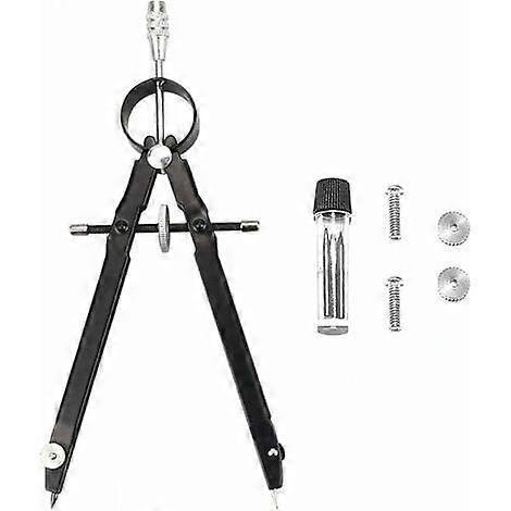 Quick-Setting Compass, Precision Compass, Metal Geometry Compass, with Spindle