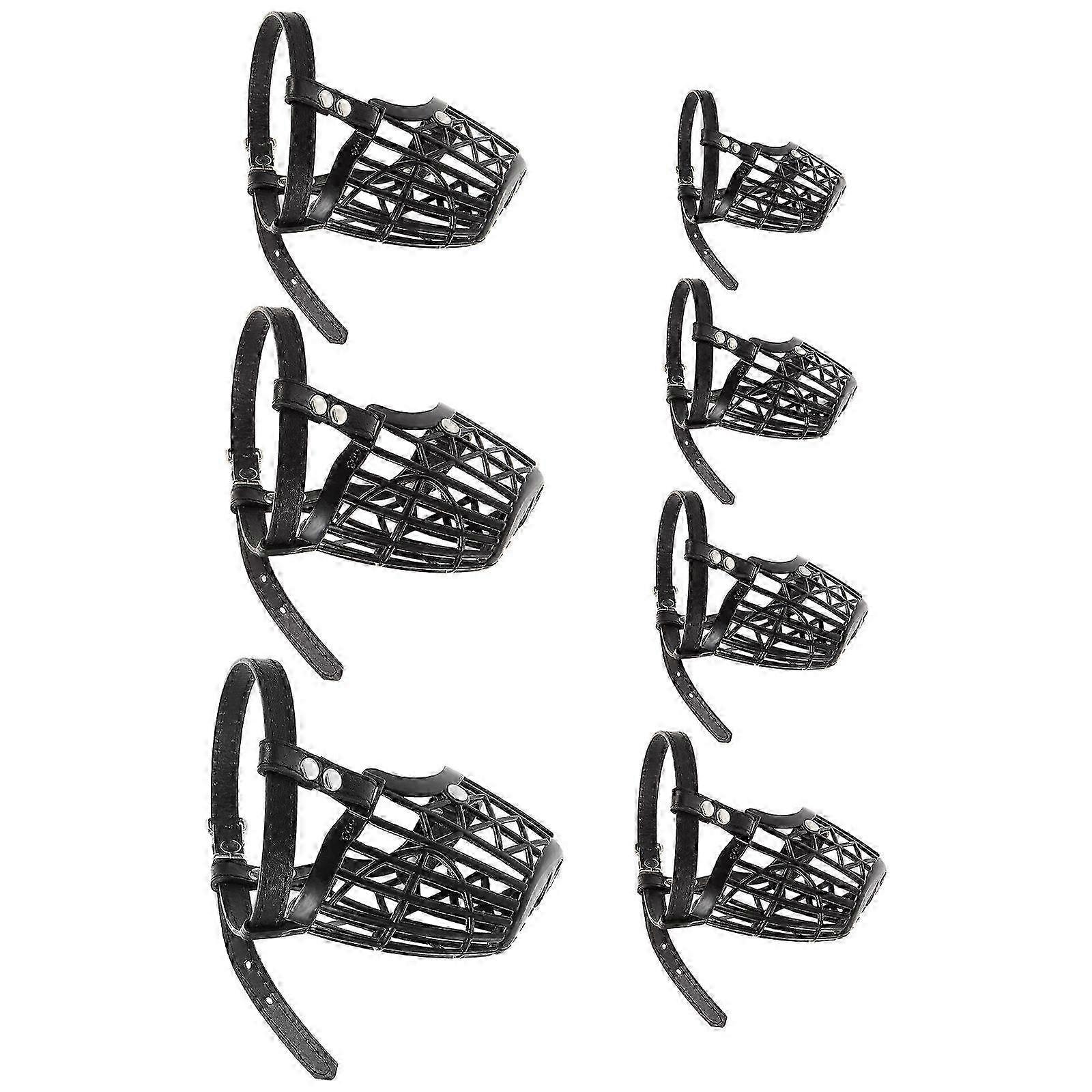 Training Muzzle compatible with Dogs Anti-Bark Adjustable PU Leather 1Set