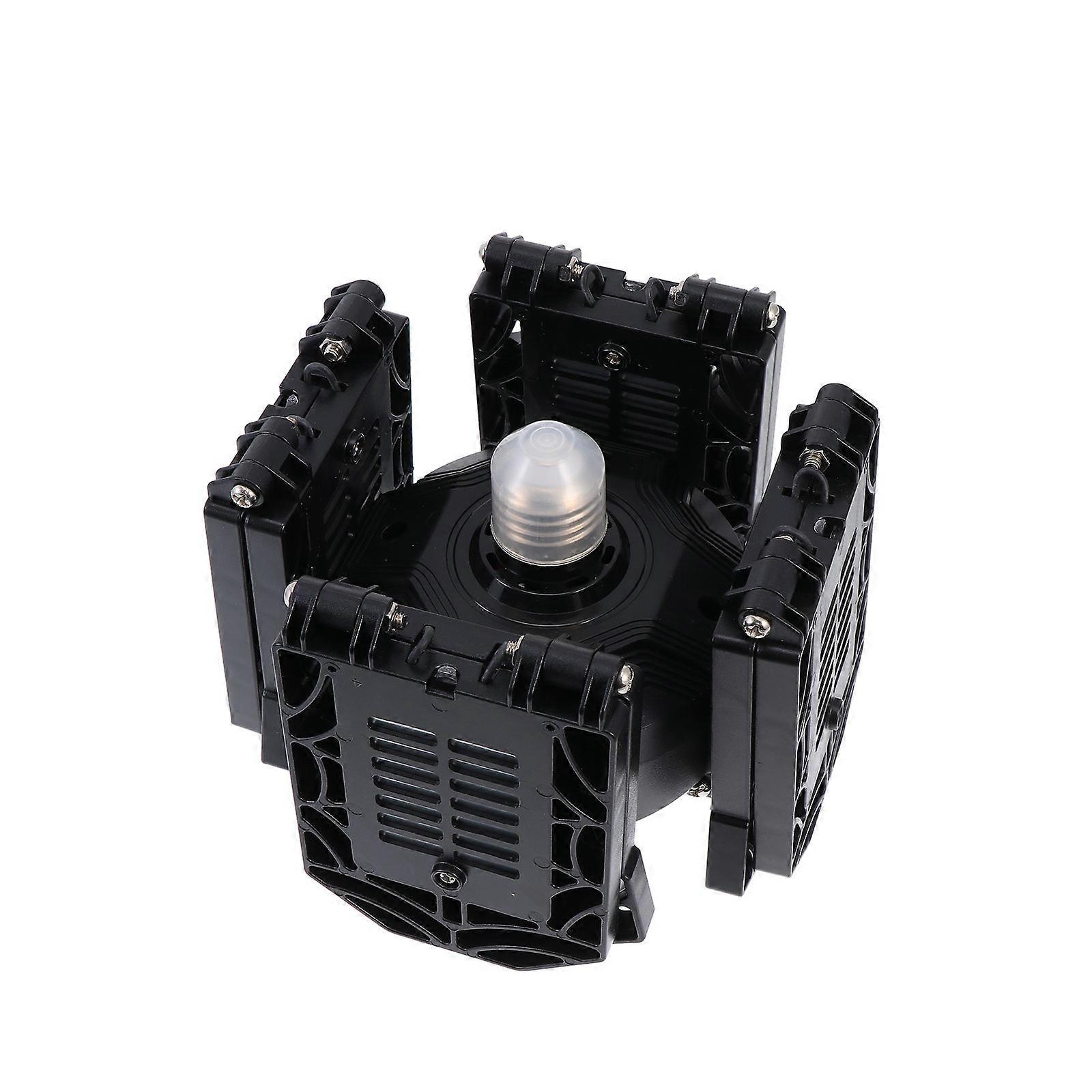 Black Foldable Garage Light Featuring 8 Leaves Adjustable Ceiling Light 1Pcs