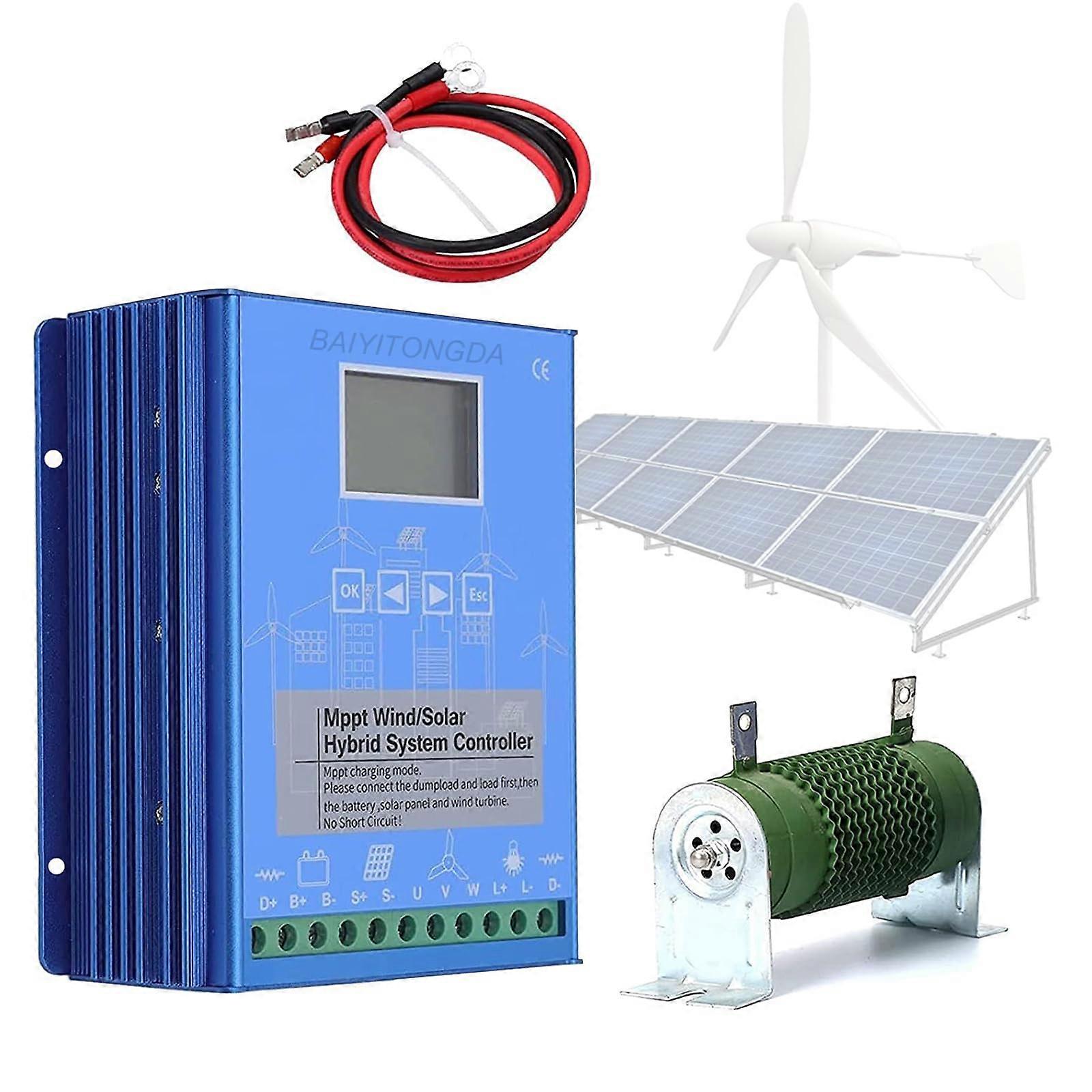 2000W Wind Solar Hybrid Charge Controller MPPT 12V/24V/48V with Dump Load, Automatic Voltage Detection