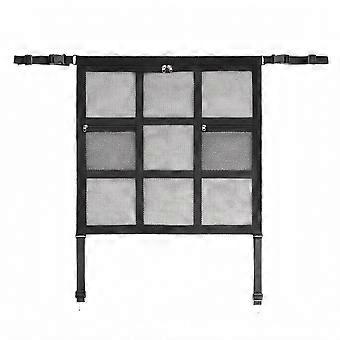 Rear Cabin Pet Barrier with 9 Mesh Sections, Hanging Fasteners and Lower Attachments, 59 x 59cm Panel for Dog Commuting Multicolor