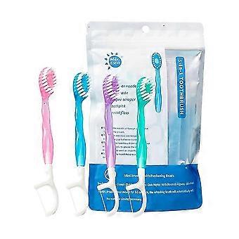Lot de 12 mini brosses à dents à poils souples, multifonctionnelles pour les voyages et les soins quotidiens