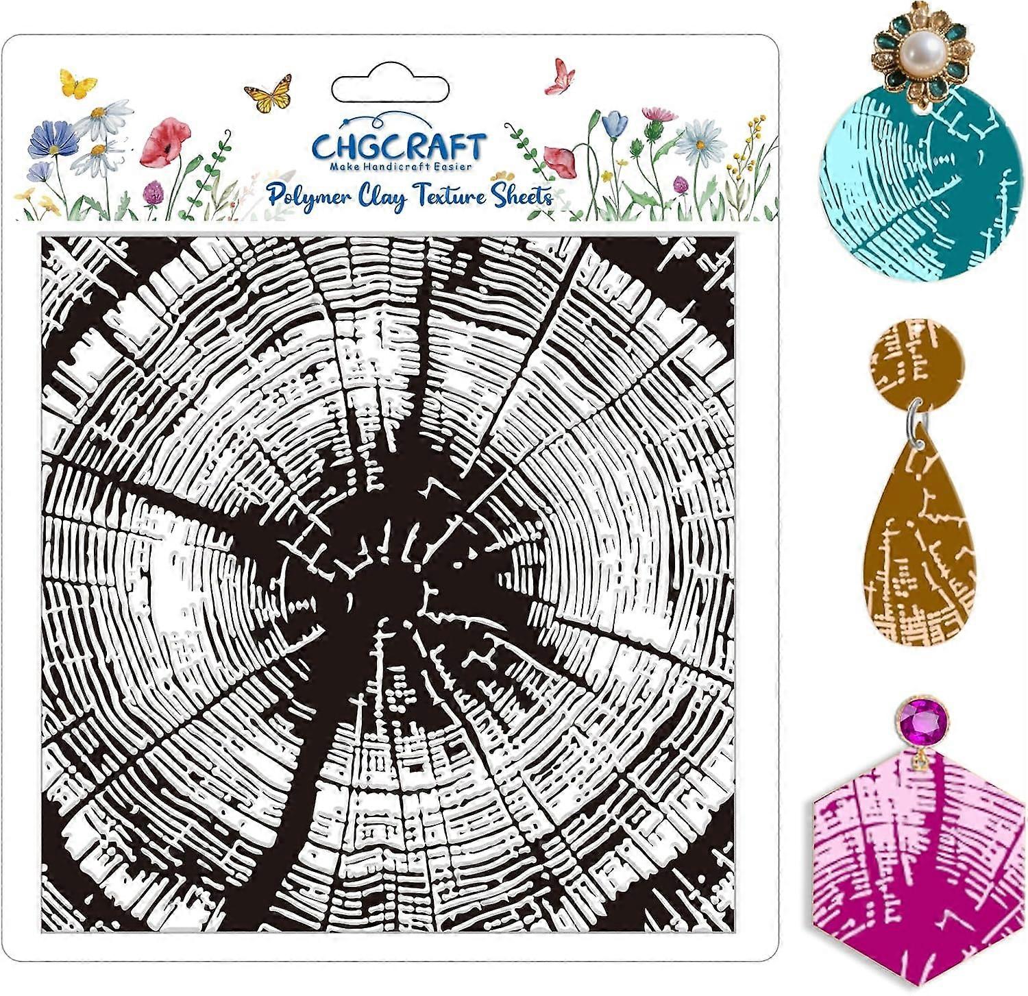 Tree Rings Polymer Clay Texture Sheets Tree Pattern Texture Stamp Clay Texture Mat Modeling Pattern Pad Sheets