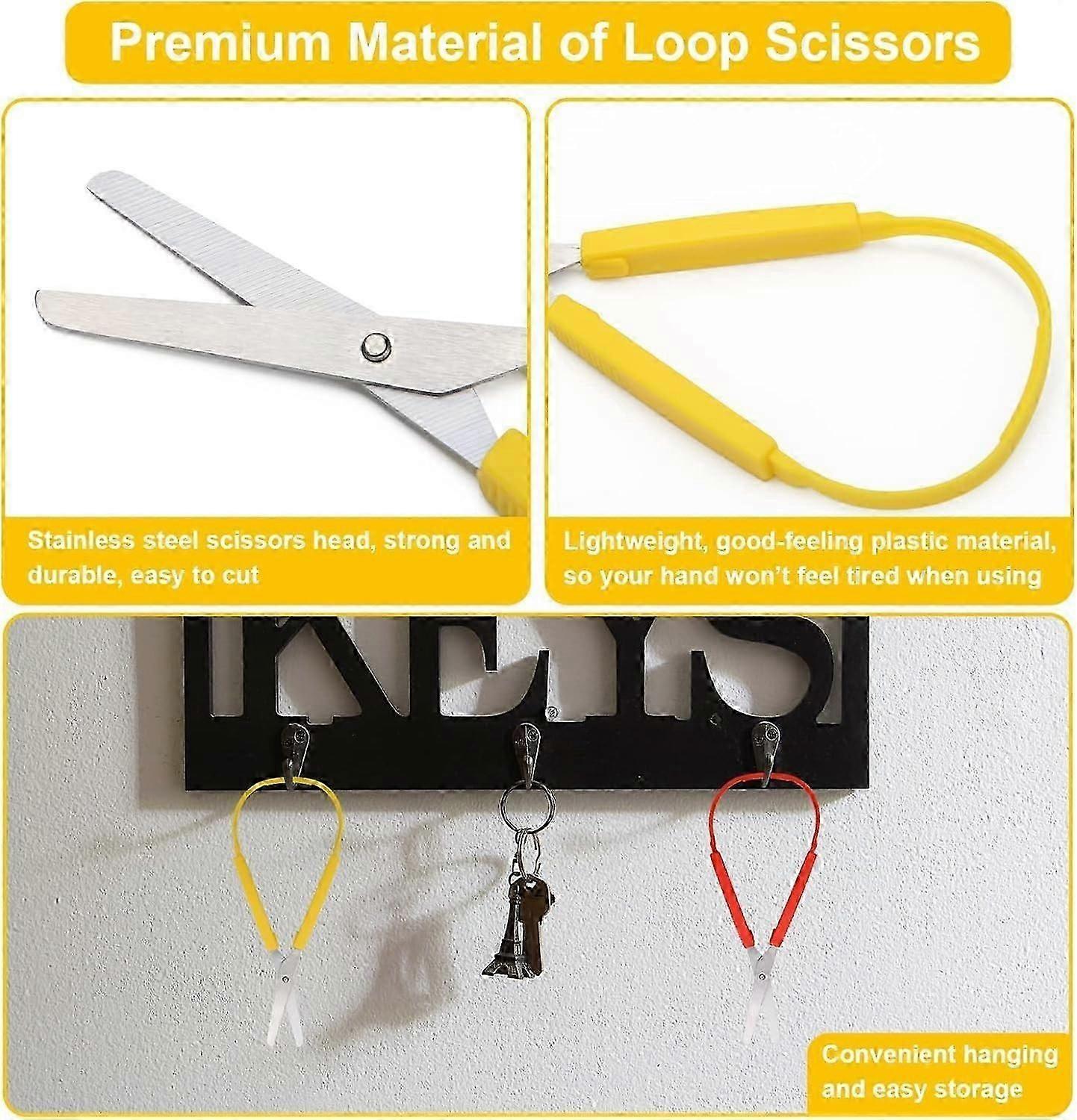 Mini Spring Training Scissors 3Pcs Colorful Grip Loop Scissors