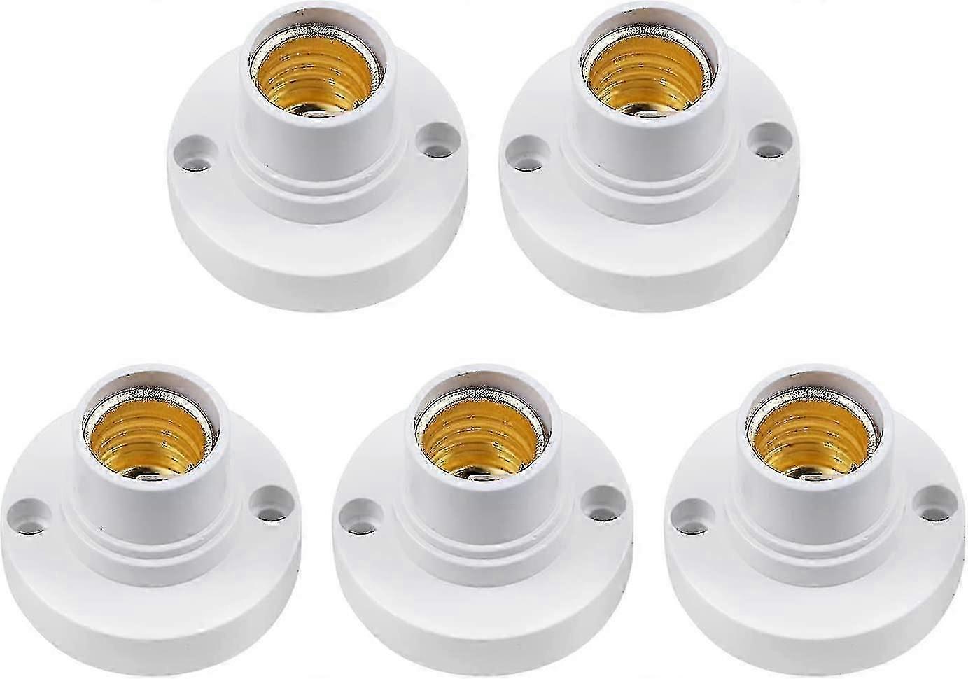 Plastic E14 bulb holder for ceiling lamp with screw base 5-pack