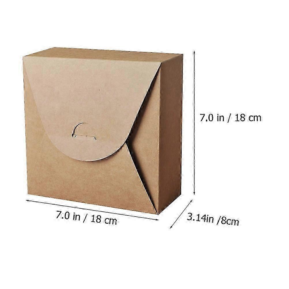 Kraft Paper Cake Packaging Boxes 10Pcs with Ribbon for Storage