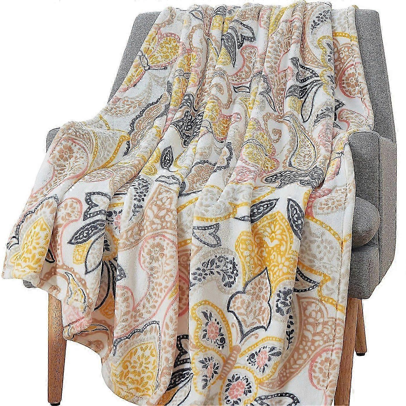 Paisley Flannel Throw Compact Cozy Design