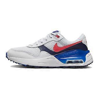 Scarpe casual basse Nike Air Max SYSTM in pelle con ammortizzazione, resistenti all'abrasione e traspiranti, colore bianco e blu, unisex DQ0284-101