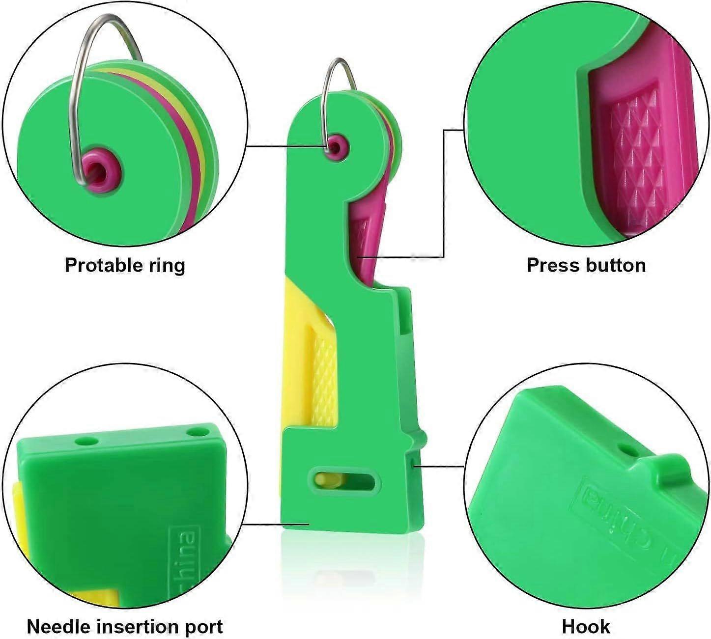 Needle Threader Automatic, Easy Sewing Needle Device  for Hand Stitching and Sewing Machine Crafts(12pcs, random color)