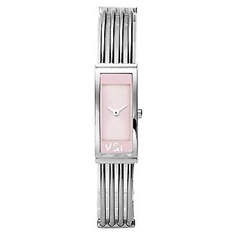 V & l tempo a quartz analog woman's watch with stainless steel bracelet VL004206