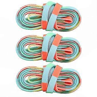 Sneaker Flat Shoelaces, 3 Pairs Lightweight Shoe Strings, Colorful Shoe Accessories