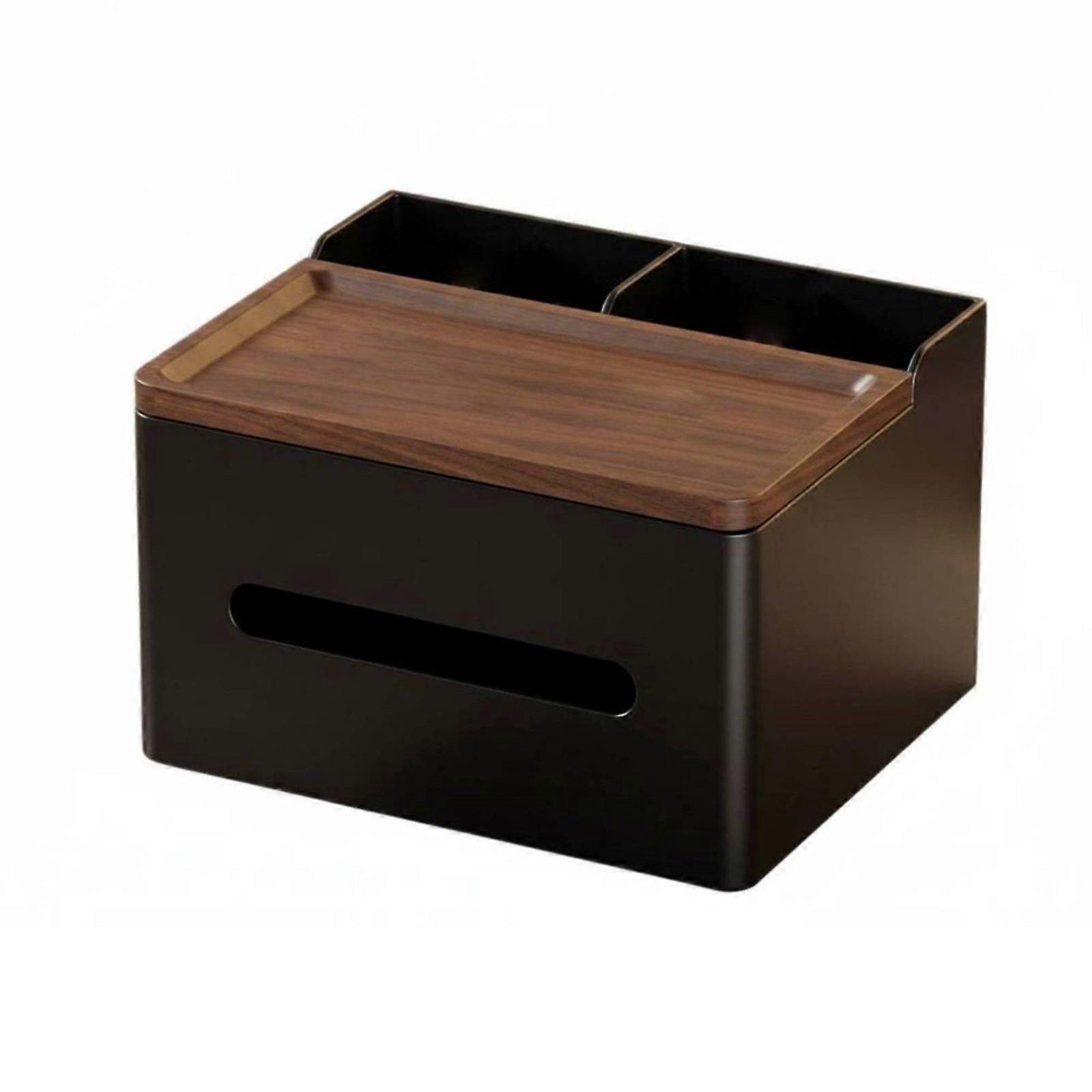 Wireless Control Tissue Box Decorative Walnut Wood Tissue Box Scratch-Resistant