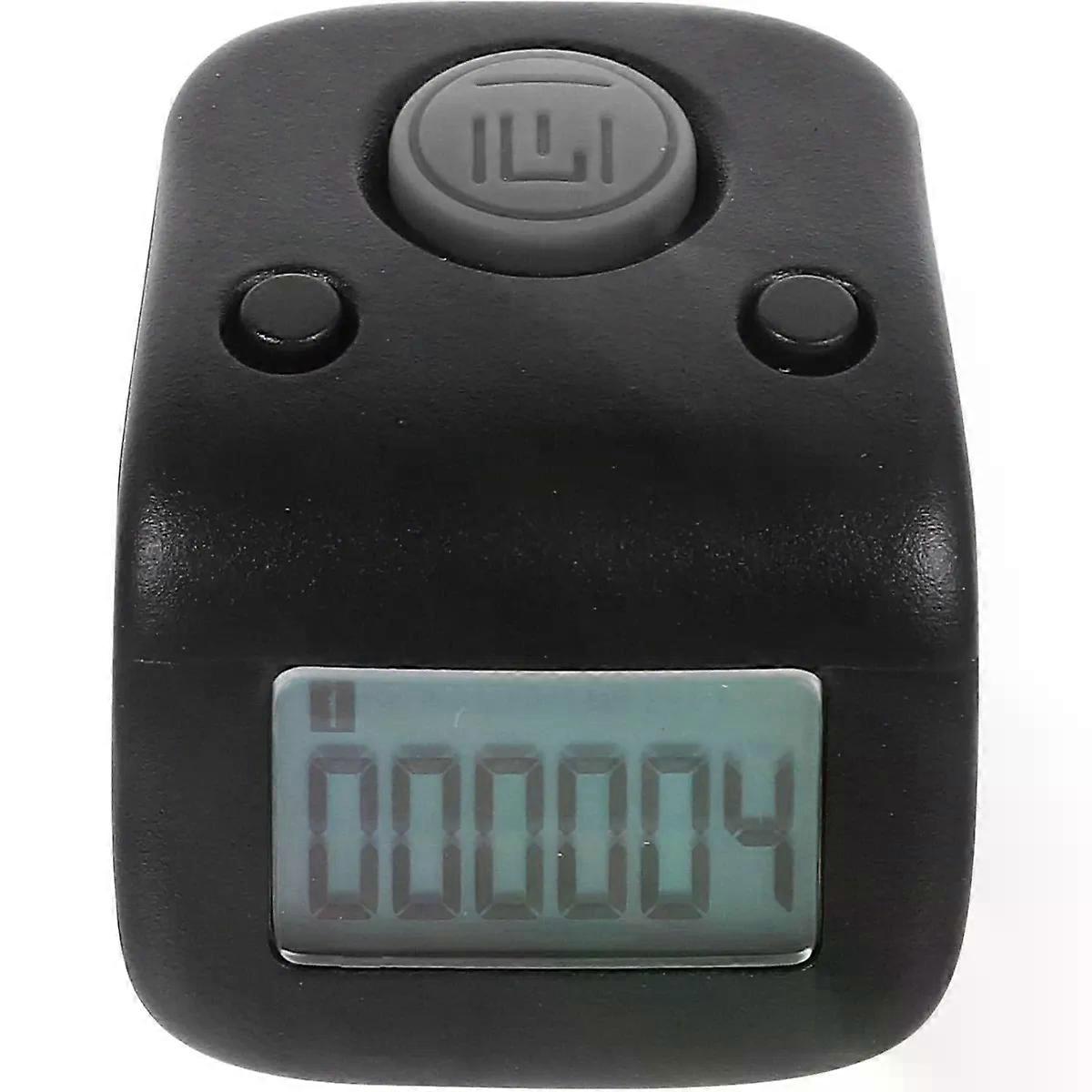 Digital Finger Counter Ring with Type C Charging, Black Silicone