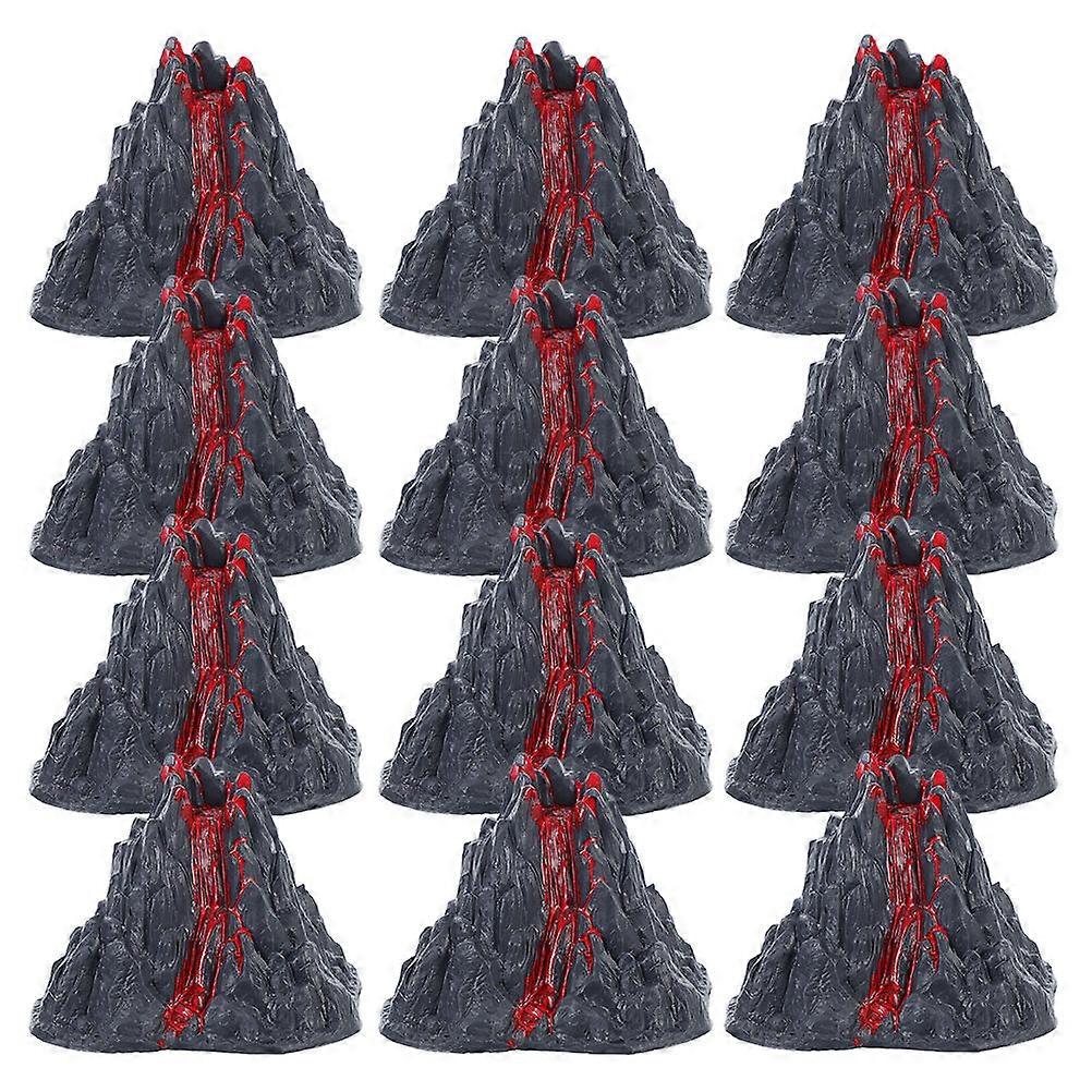 Realistic Plastic Volcano Model for Science Experiments 16Pcs Set