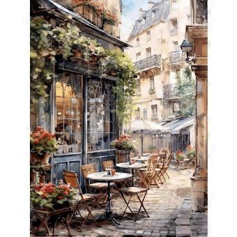 Romantic French Parisian Street Cafe Watercolor Art Jigsaw Puzzle Home Decor RNB1450