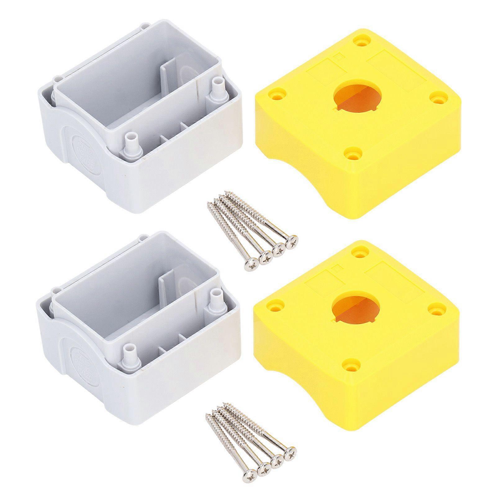 2 Sets Waterproof Push Button Box with Mounting Screws Plastic Button Switch Control Box YEMAA