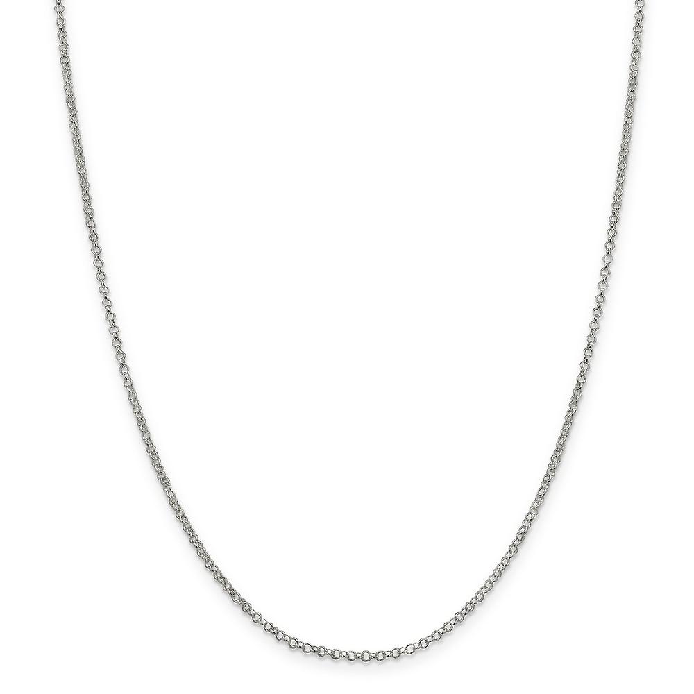 Colar em prata de lei 925 com corrente rolo de 2 mm e extensor de 10 cm (4 polegadas). Comprimento: 45 a 56 cm (18 a 22 polegadas).