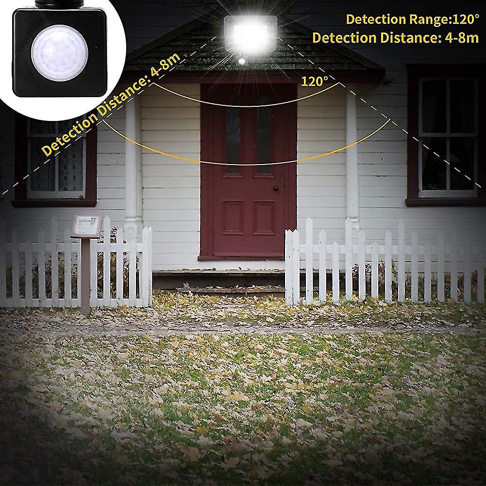 Led Floodlight 100w With Pir Sensor. 8000lm Super Bright Security Lights Outdoor. Ip66 Wat