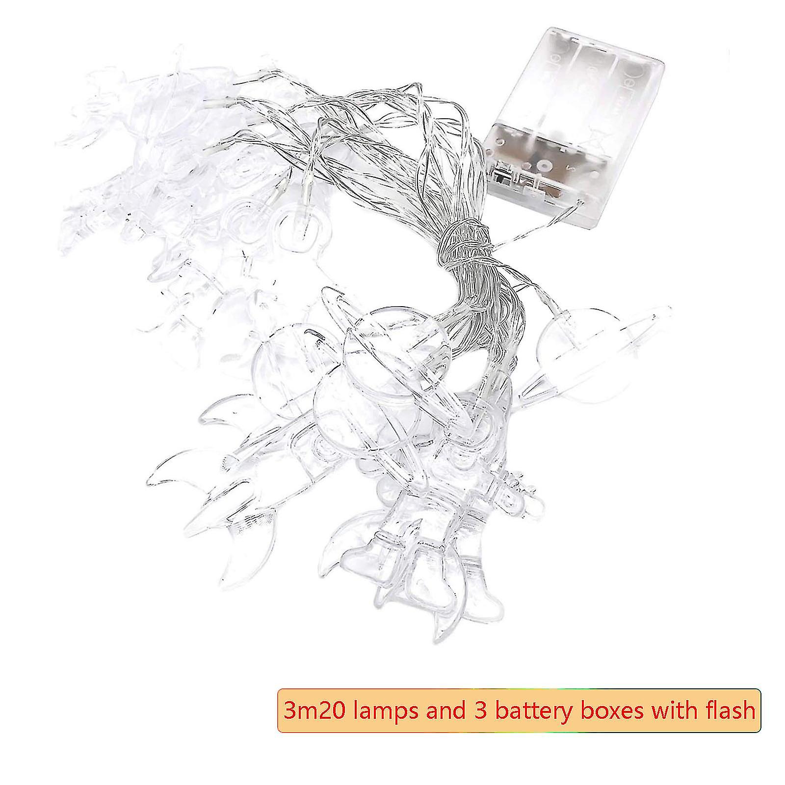 Led Space Astronaut Rocket Space Burst Ball Batterie Lampe String Home Bedroom Lampe décorative Blanc chaud