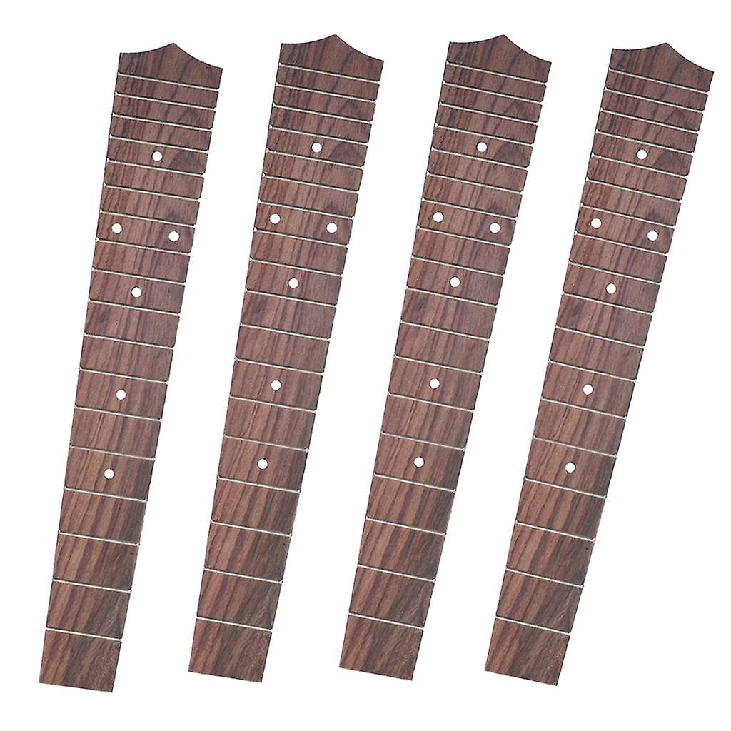 Pacote de 4 Escala de Ukulele de 18 Trastes Rosewood para 26 polegadas Uke