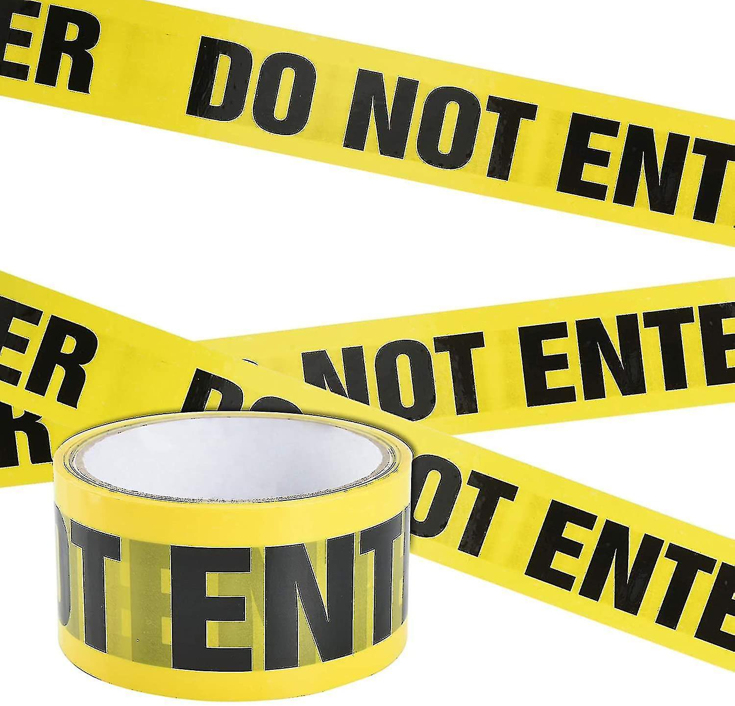 Yellow Warning Tape, Caution Adhesive Barricade Tape With Bold Black Font, Text Maximum Readability For Workplace, Danger Areas (25m * 4.8cm)