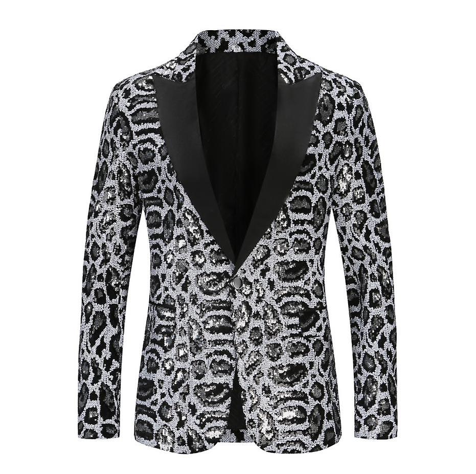 Men's Sequins Floral Blazer Suit Jacket Dinner Wedding