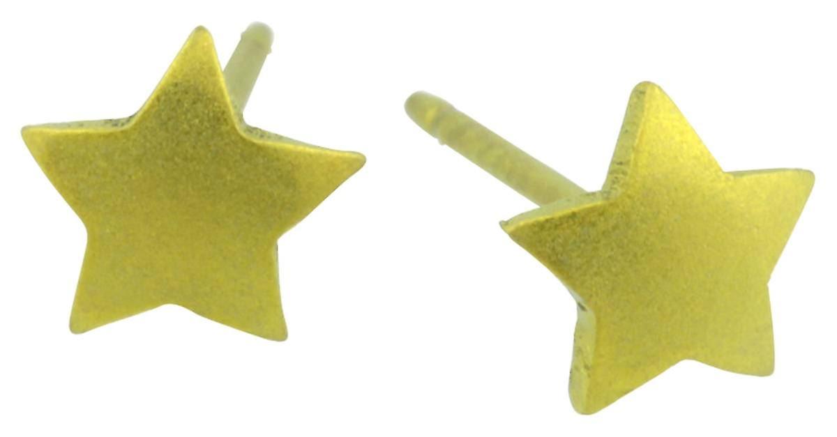 Ti2 Titanium Geometric Star Stud Earrings - Lemon Yellow