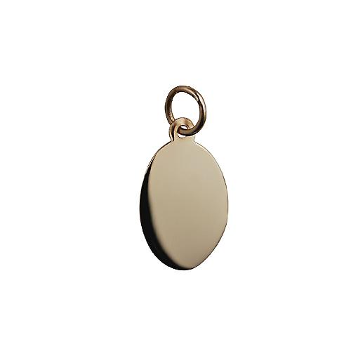 9ct Gold 16x11mm plain oval Disc