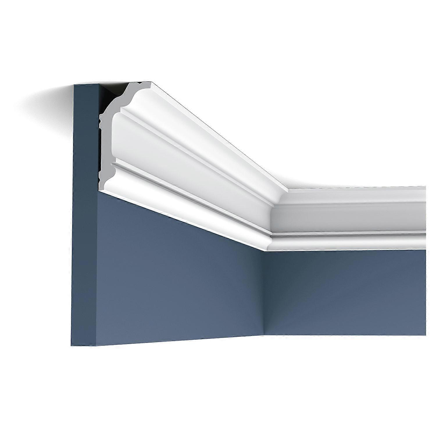 Orac Decor 1 x Cornice moulding CX176 AXXENT 200 cm x 8 cm x 4 cm white Duropolymer® pre-primed lightweight, dimensionally stable, shockproof
